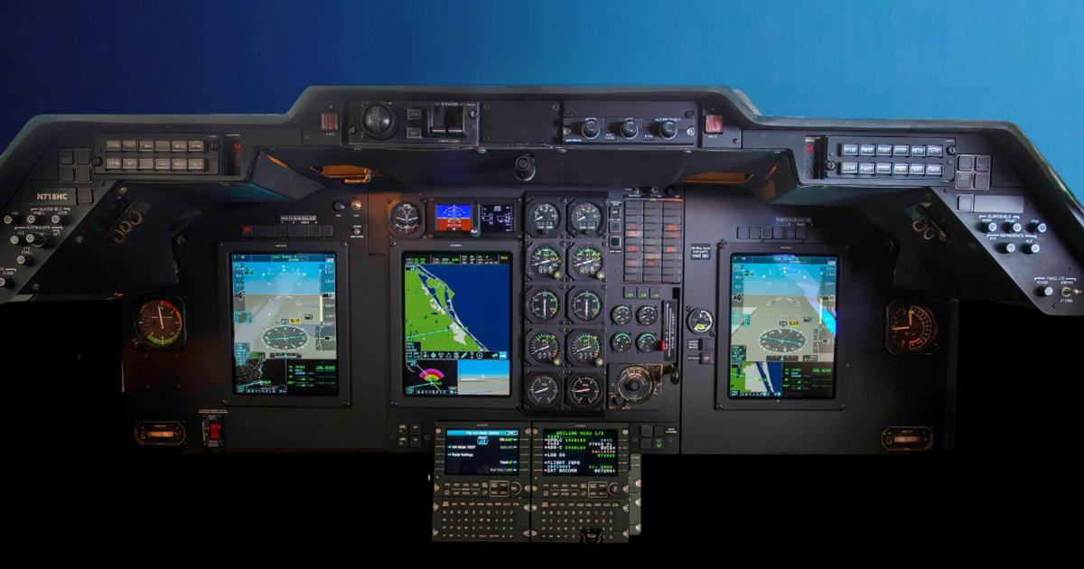 Hawker 800 flight deck with Universal Avionics InSight avionics