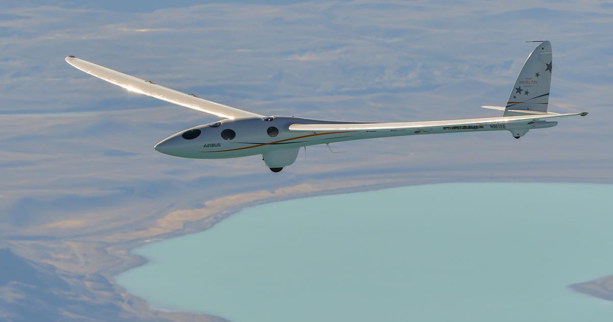 The Perlan 2 glider is pictured in flight.