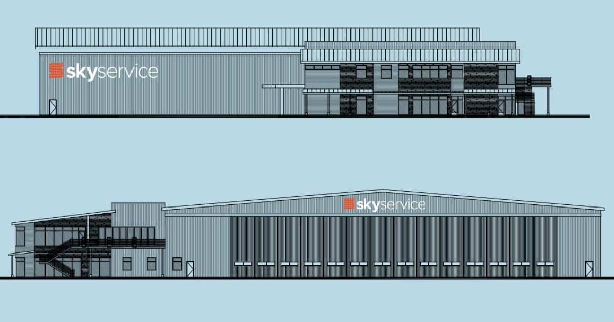 Architectural rendering of Skyservice's planned FBO at Napa County Airport in California