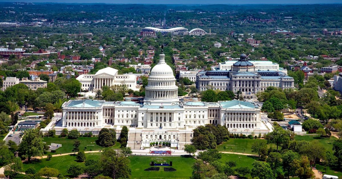 Aerial view of U.S. Capitol Building