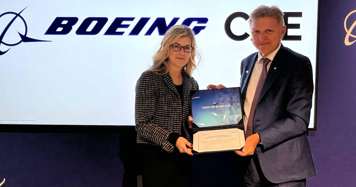 Boeing and CAE ink pilot training agreement