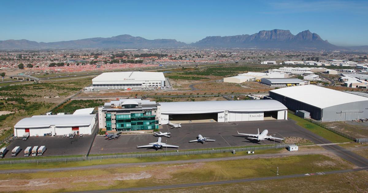 Seeing Africa as a potential business aviation hub, ExecuJet is operating three facilities in the country: one at Lanseria, offering 9,000 sq m of hangar space; another at Cape Town International Airport (above) measuring 6,000 sq m and one opened in Lagos in 2012 at Murtala Mohammed International Airport (below) with 4,700 sq m of hangarage. 