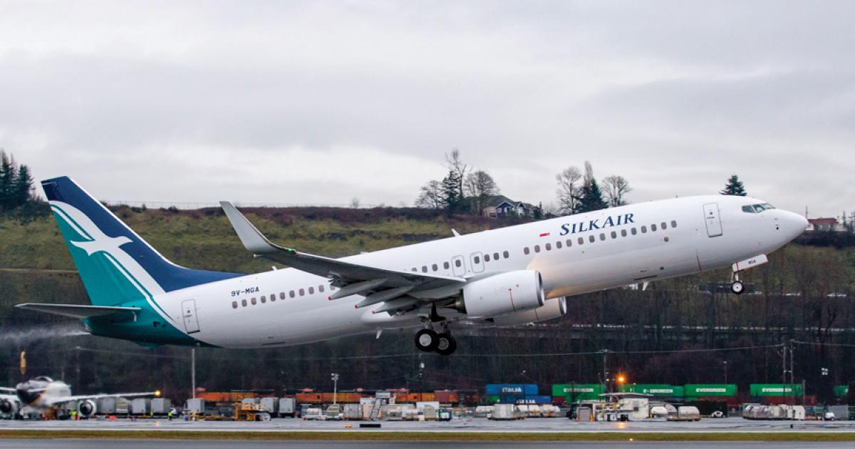 SIA subsidiary SilkAir took delivery of its first Boeing 737 on February 4. (Photo: Boeing)