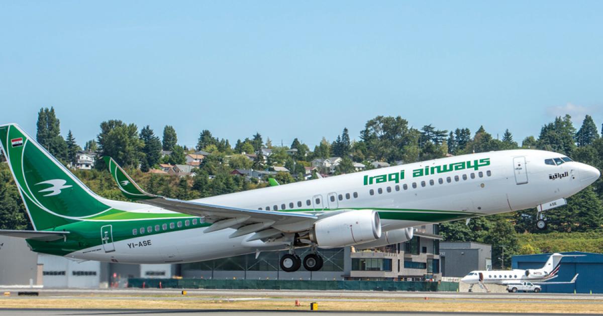 In one new, formerly closed market that Boeing has managed to penetrate, Iraqi Airways took delivery of its first 737-800 in August. The airline has committed to thirty 737NGs and ten 787s, although it does not plan to take its first Dreamliner until after 2020.