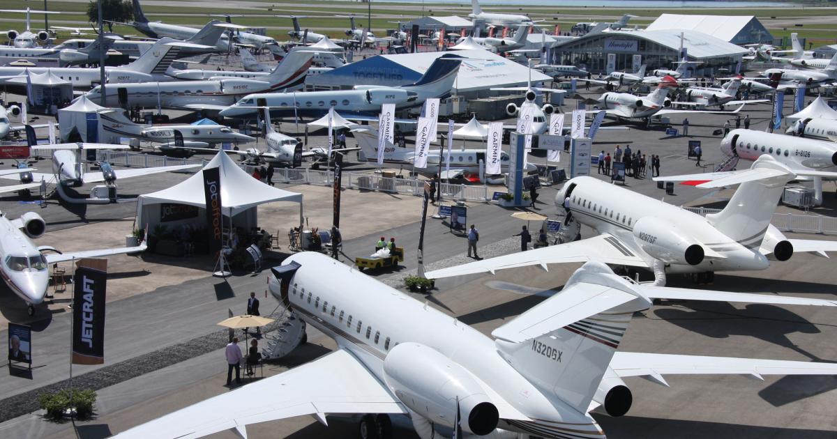 NBAA 2014 static display area is chock-a-block with all the air-candy you can take.