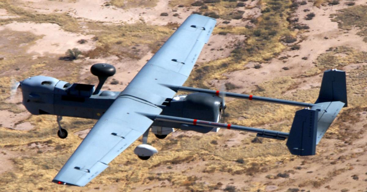 The Northrop Grumman MQ-5 Hunter will be one of a number of unmanned aircraft systems taking part in a U.S. Army exercise to explore manned-unmanned teaming concepts. 