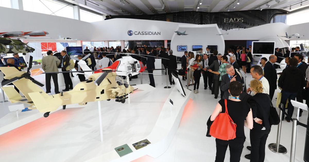 The EADS pavilion pulls together the company’s various divisions in one convenient location at the Paris Air Show.