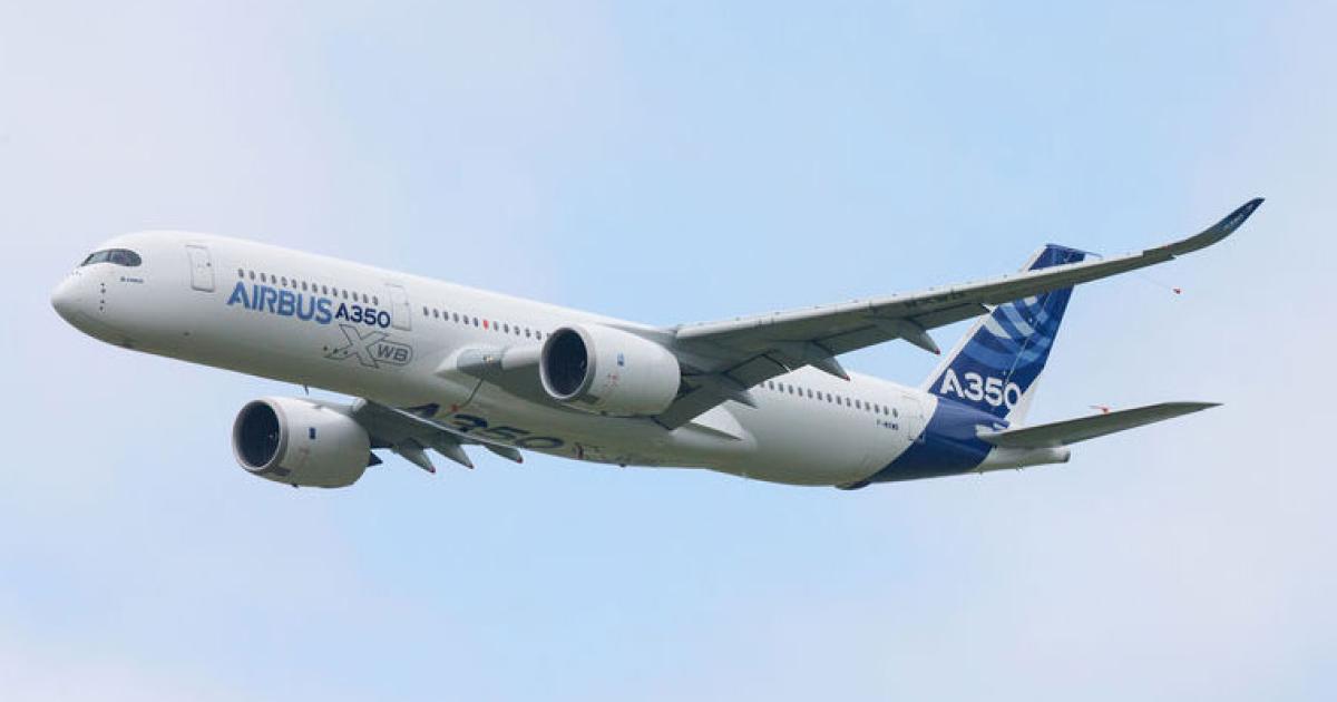 The A350 program has now completed nearly 900 flight test hours. (Photo: Airbus)
