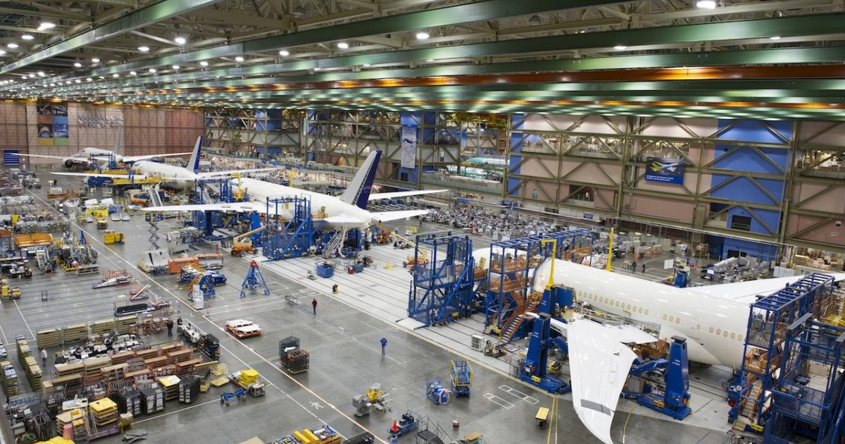 Boeing managed to deliver 30 Dreamliners in the first quarter despite continued production problems at seat supplier Zodiac. (Photo: Boeing)