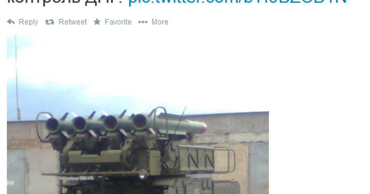A Twitter posting by pro-Russian militia revealed that they had seized an SA-11 missile system from a Ukrainian military base on June 29. [Photo: Twitter]