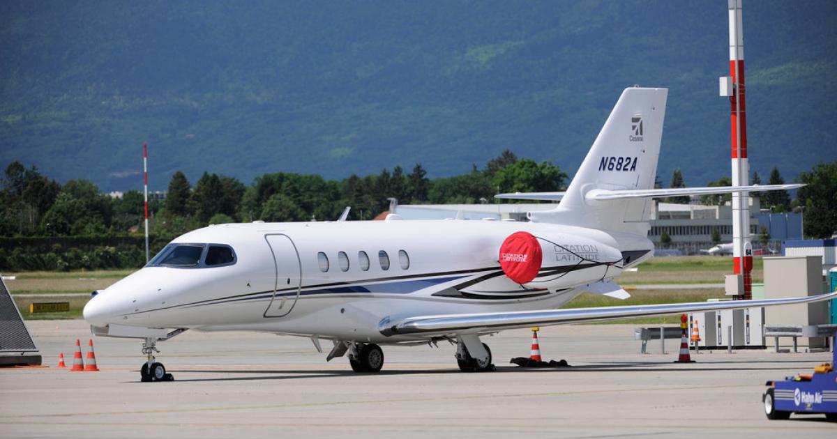 Cessna's Citation Latitude made its European debut at the EBACE show in Geneva during May, and then on June 5 completed FAA certification. (Photo: Mark Wagner)