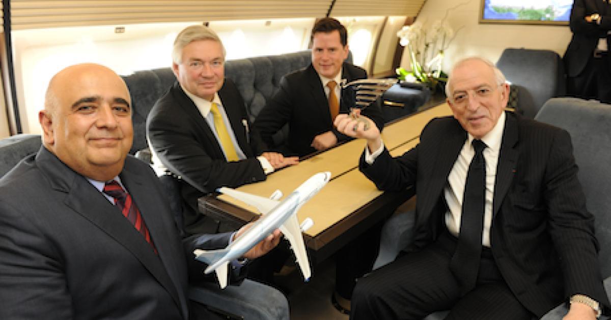 Comlux Aviation placed the first-ever order for an Airbus ACJ321 at the Dubai Air Show.