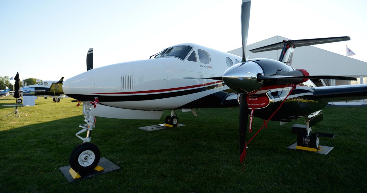 Textron Aviation—which has a wide presence this week at EAA AirVenture 2015 in Oshkosh, Wis.—announced FAA certification of its Pro Line Fusion-equipped Beechcraft King Air 250 model on July 20, the opening day of the show. The upgraded King Air, which is making its North American debut at Oshkosh, features Rockwell Collins Fusion avionics and fresh cabin enhancements.