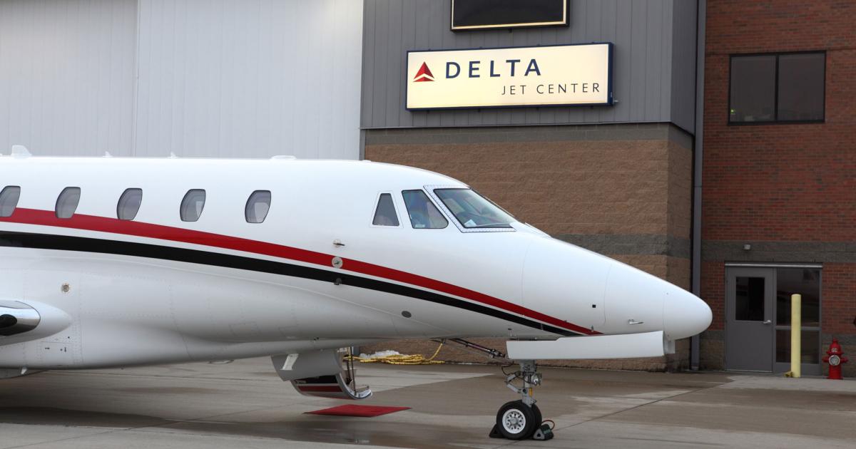 Delta Air Lines is set to start a new business jet upgrade program for its “Medallion” frequent fliers. Depending on aircraft availability, under this program elite Delta SkyMiles members could be offered a flight on a chartered business jet operated by subsidiary Delta Private Jets. (Photo: Delta Private Jets)
