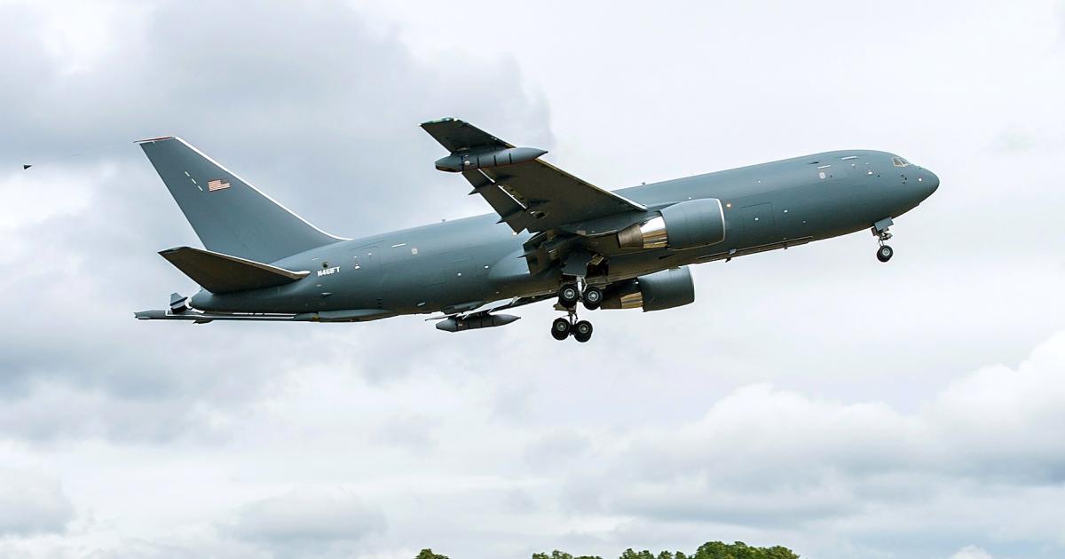 Boeing flew a prototype tanker equipped with aerial refueling equipment for the first time on June 2. (Photo: Boeing)