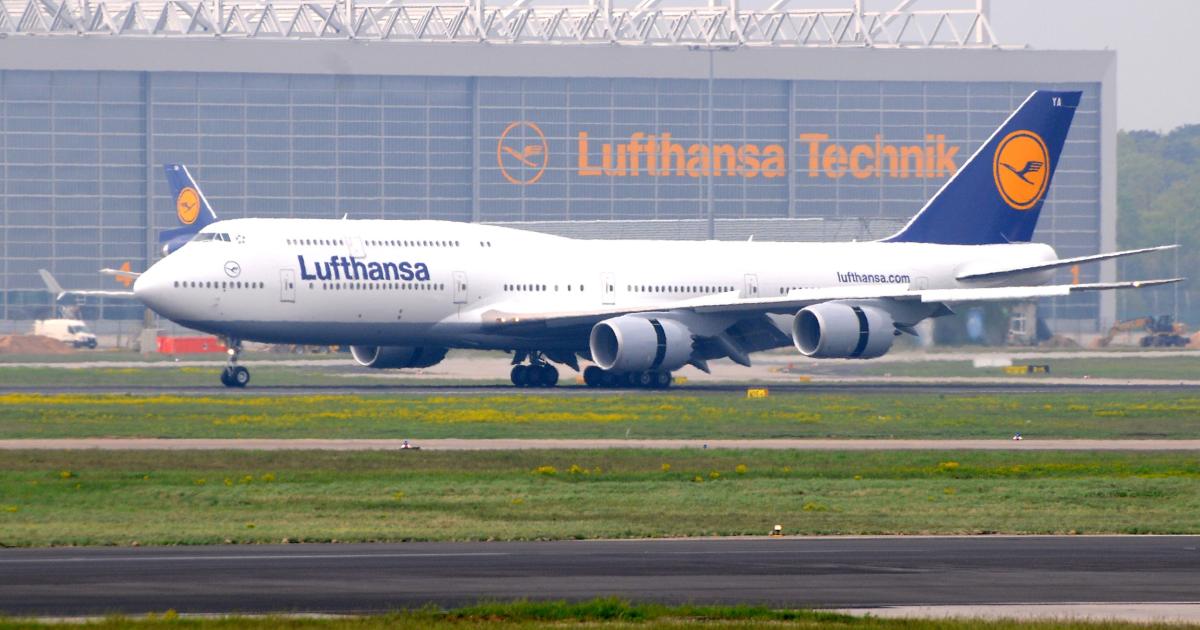 The first Lufthansa 747-8I arrives in Frankfurt on May 2.