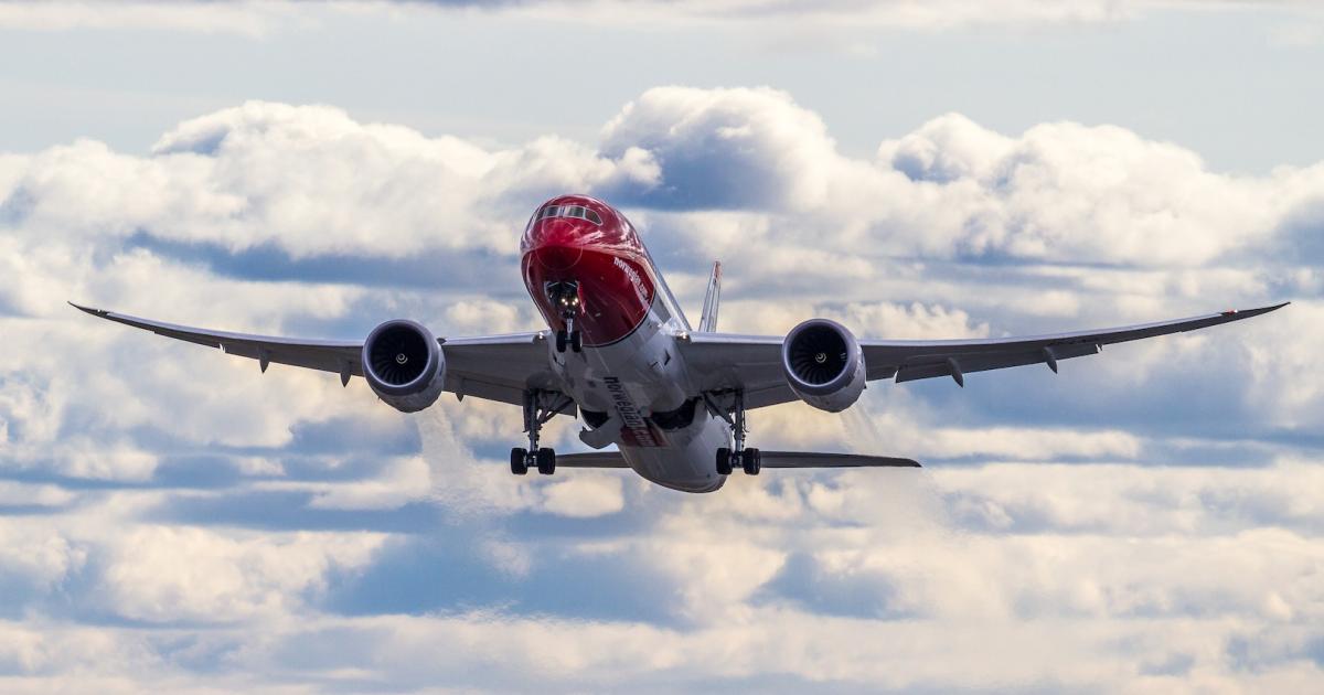 Norwegian Air Shuttle has ordered 17 Boeing 787s for long-haul routes; it currently operates eight. (Photo: Norwegian Air Shuttle)
