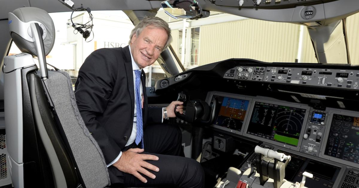 Norwegian Air Shuttle CEO Bjørn Kjos poses at the controls of a Boeing 787. (Photo: Creative Commons License, Norwegian Air Shuttle)