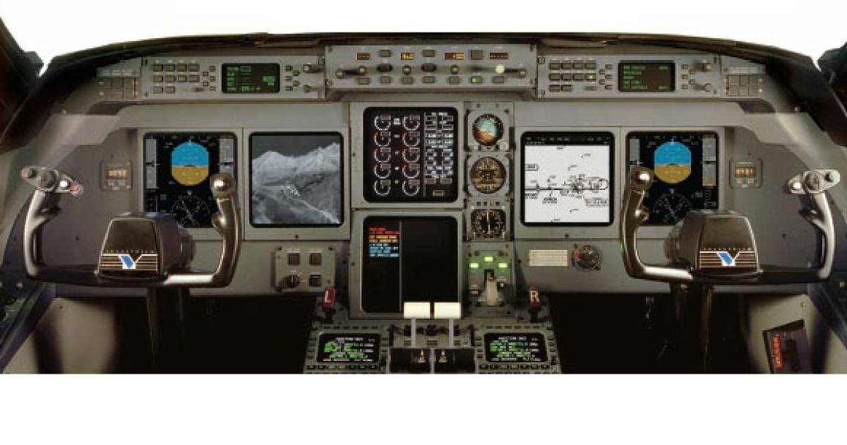 Gulfstream Aerospace’s PlaneDeck retrofit for the GIV, GIV-SP, GV, G300 and G400 was recently approved by the FAA and EASA. It replaces six cathode-ray tube displays with liquid crystal displays and adds capabilities such as XM graphical weather and electronic charts. Critically, the retrofit offers a path to bring these airframes up to date with capabilities such as Waas LPV approaches, required navigation performance, ADS-B IN and FANS 1/A datalink.