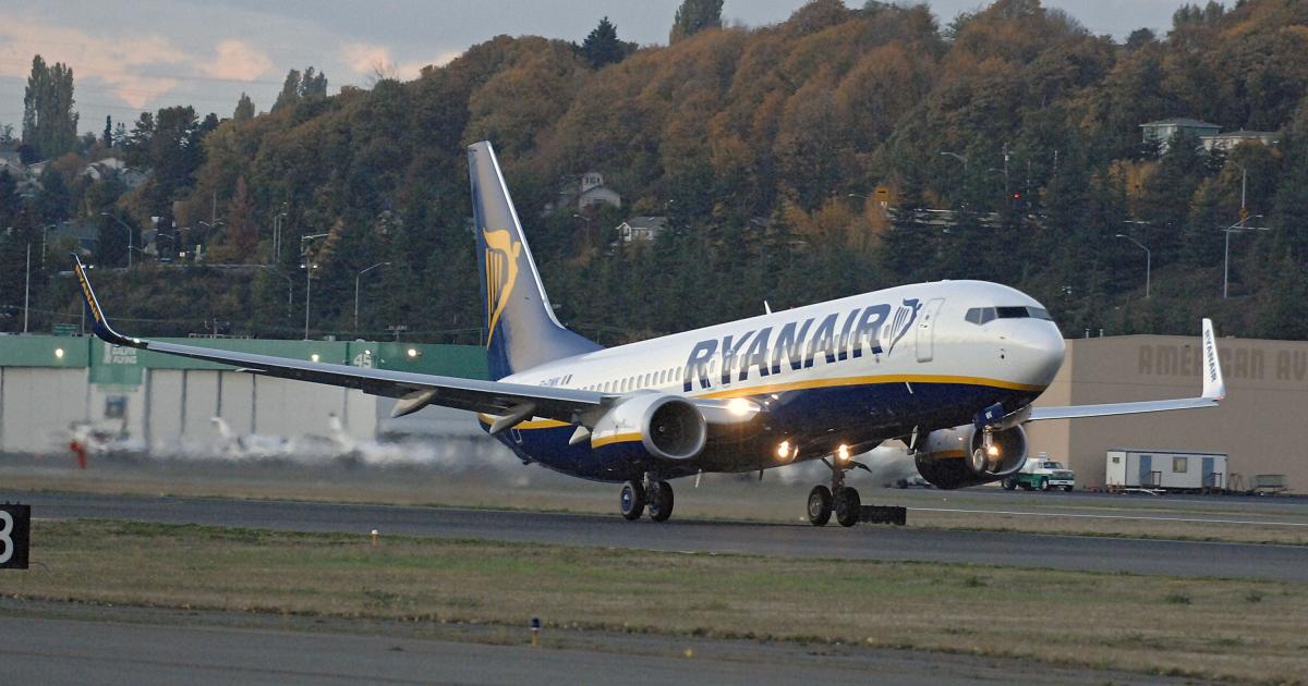 Passengers traveling on low-fare carriers such as Ryanair now account for 46 percent of all traffic in the EU. (Photo: Boeing)