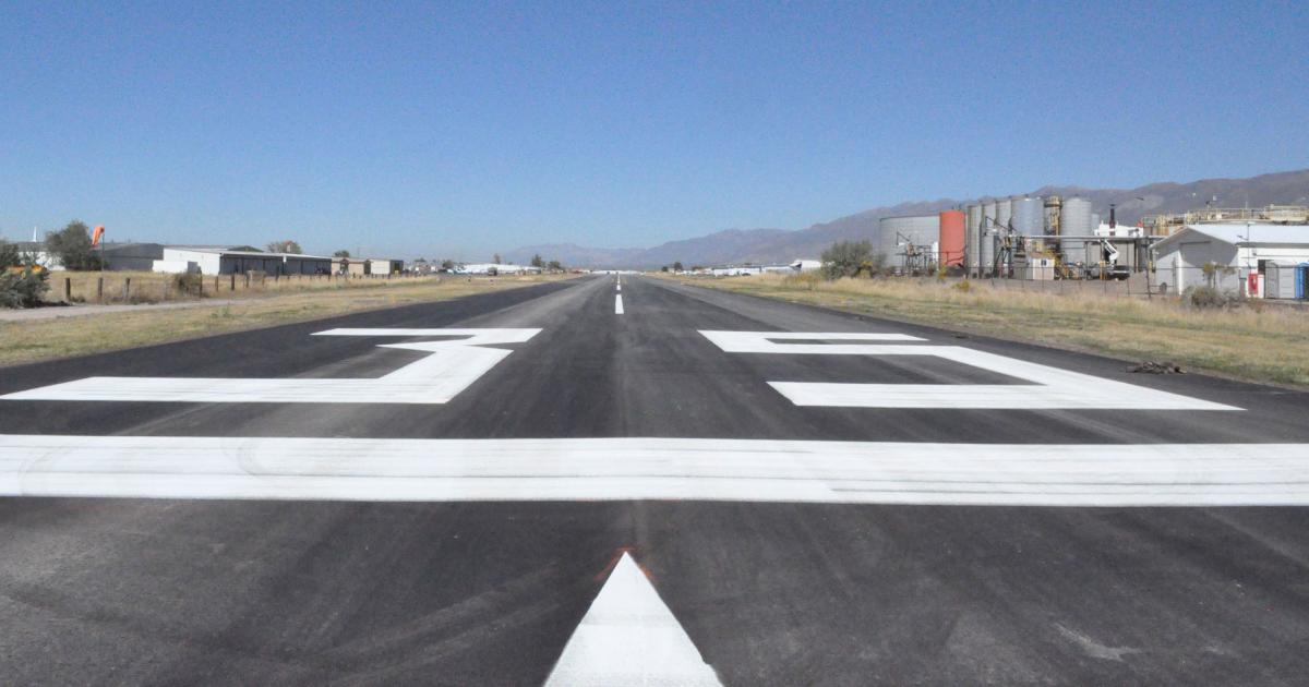 4,700 foot-long Runway 17/35 at Utah's Skypark Airport was just rebuilt in a $1.3 million project which took crews working 24/7, nearly five weeks to complete.