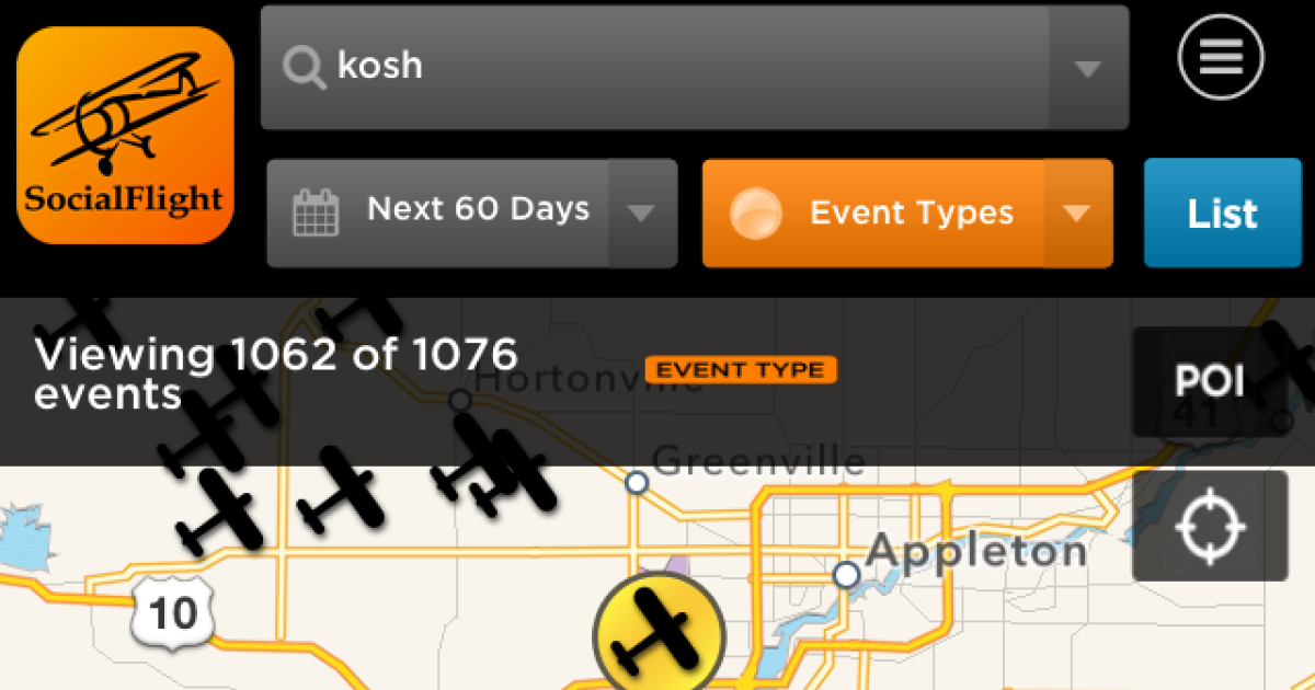 SocialFlight makes it easy to find local aviation events.