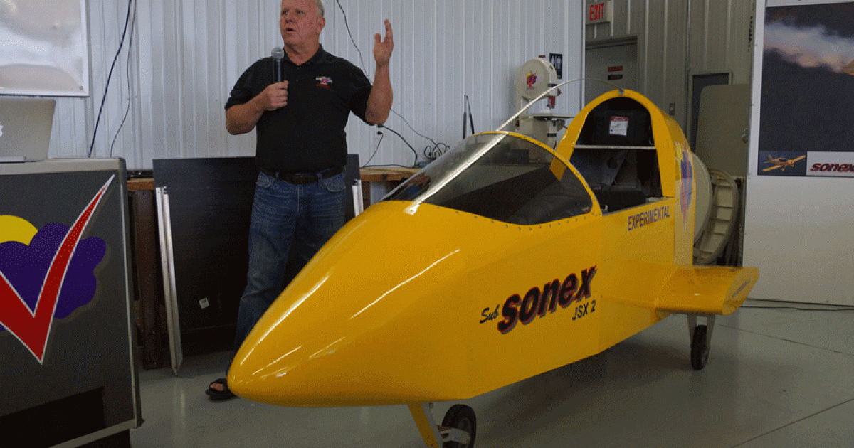 John Monnett, chief designer, president and founder of Sonex Aircraft, is fulfilling a dream with his new SubSonex single-seat jet. (Photo: Matt Thurber)