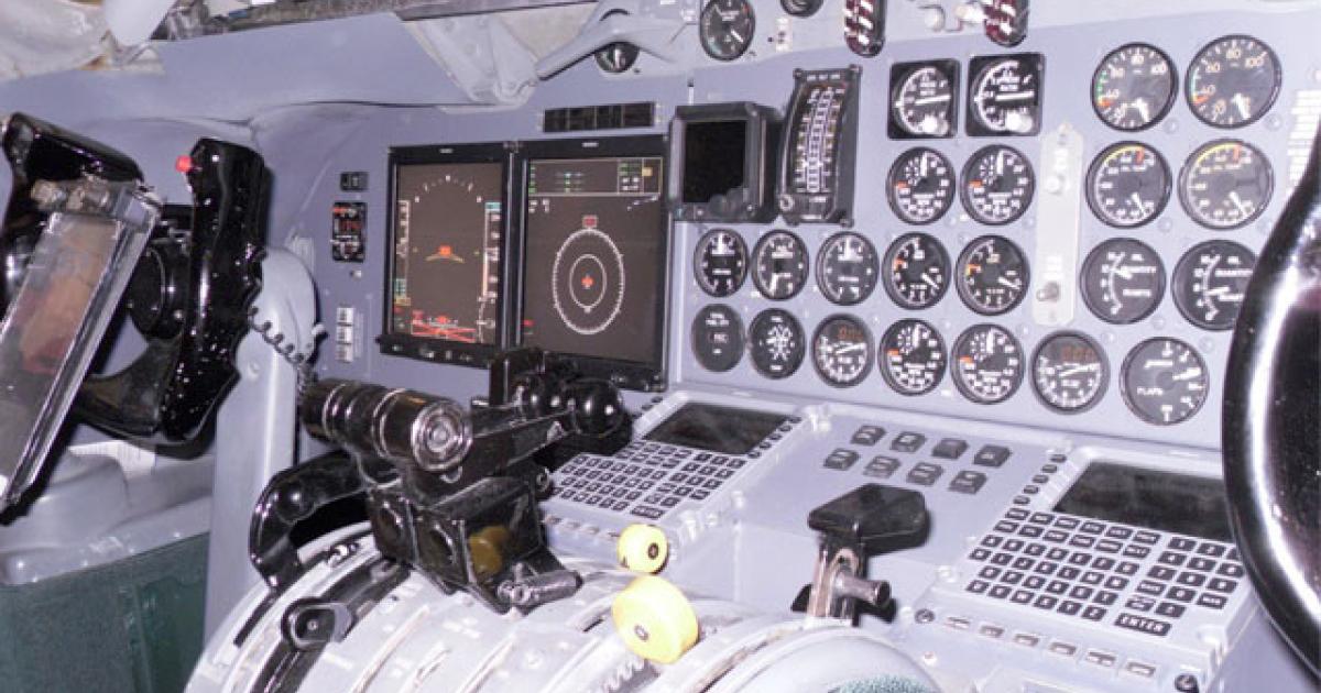 Airborne Maintenance and Engineering Services replaced the ‘steam gauge’ cockpit with a glass cockpit in four months.