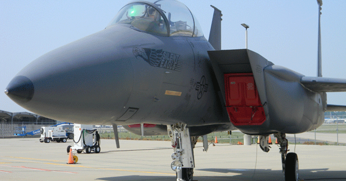 Boeing flew a development aircraft with some Silent Eagle features, such as the conformal weapons bay, in 2010. The upgraded F-15 has apparently won Korea's contest for a new fighter. (Photo: Bill Carey)