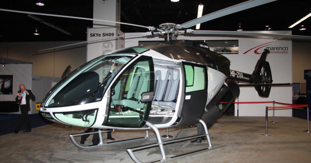 Start-up airplane maker Marenco brought the prototype of its SKYe 09 to Heli-Expo.(Photo: Barry Ambrose)